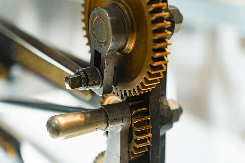 Mechanism parts illustrating alignment